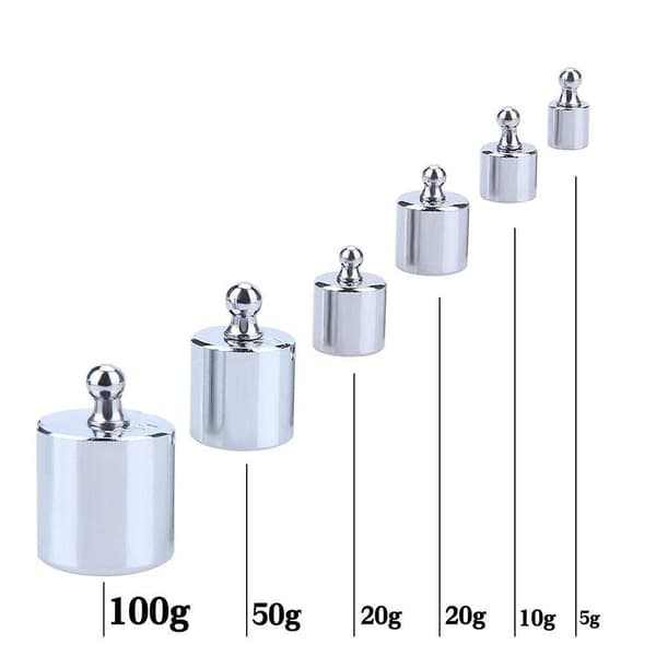 Kalibreringssæt, 6 kalibreringslodder, 200g hver Silver silver