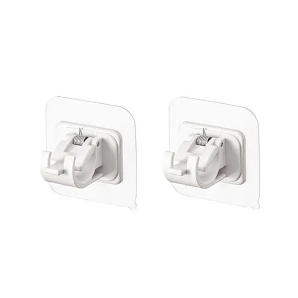 Självhäftande gardinstångsfäste - Vit gardinfäste White 2-Pack
