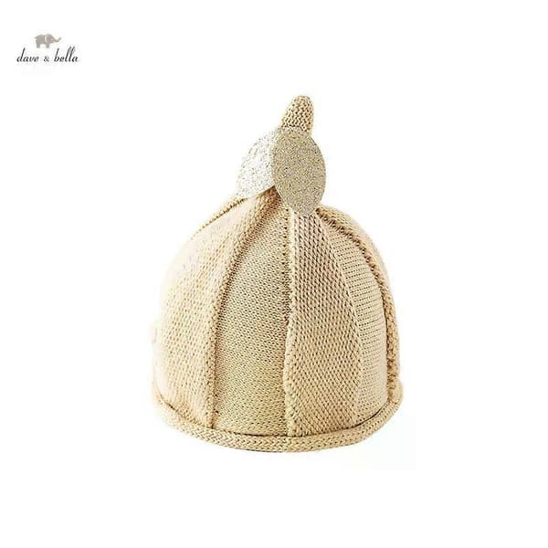 Dave Bella Barnhattar Flickor Höst Vinter Utomhus Stickad Pullover Hatt Charm Söt Mode Casual DB4237712-lingling} khaki 52CM