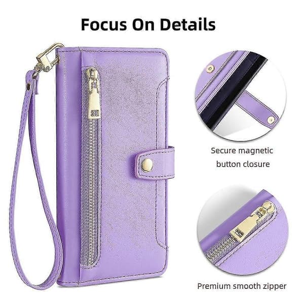 Plånboksfodral med dragkedja Kompatibelt med Samsung Galaxy A23-lingling} Purple