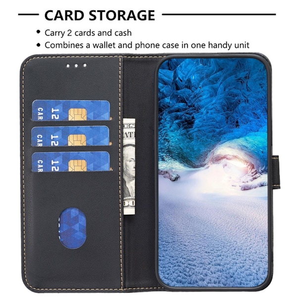 Heta 2025 iPhone 15 Pro BINFEN COLOR Präglat Plånboksfodral - Svart Black Svart