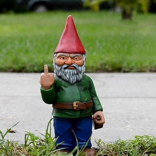 Sommarrea 15 cm trädgårdstomte - Fuck you-staty