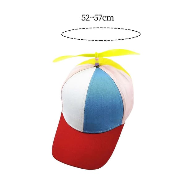 Propellhatt for barn, helikoptercaps fargerik, unik gaveidé, nyhet - lingling} red brim