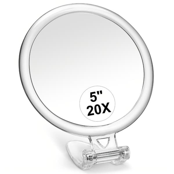 20x forstørrelsesglas, dobbeltsidet spejl, 20x/1x forstørrelse, foldbart makeupspejl