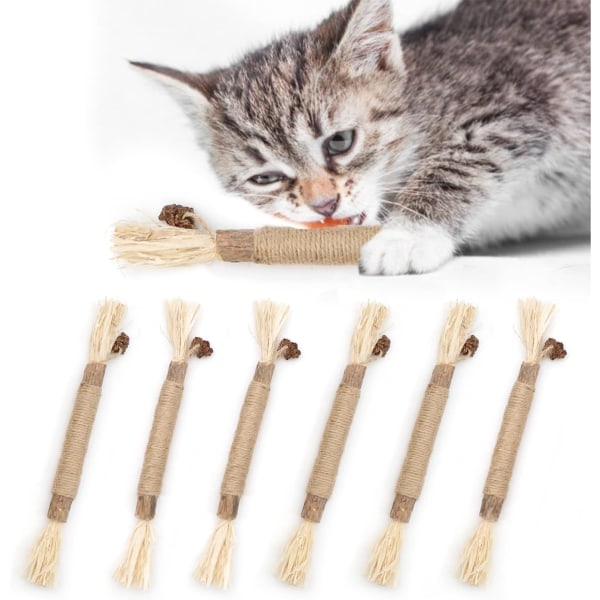 Påskerbjudanden! Högkvalitativa 6-pack Naturliga Matatabi Silvervine Tuggleksaker, Kattleksaker, Perfekt Present till Kattungar