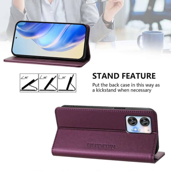 Magnetiskt läderfodral kompatibelt med Oukitel C35-lingling} Violet