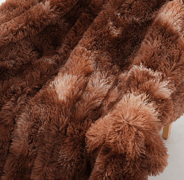 Dubbellagers lättvikts plyschfilt, brun brown L
