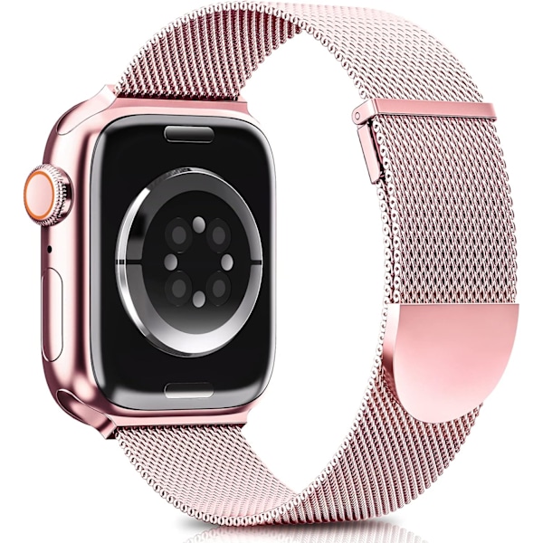Hot 2025 Reim for Apple Watch-reimer 41 mm 40 mm 38 mm Dobbel magnetisk justerbar erstatningsreim for iWatch Series 9 8 SE 7 6 5 4 3 2 1 Rose Gold Rose gold