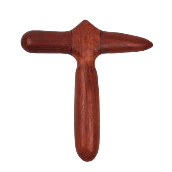 Wooden Massage and Relaxation Tool, Triangular Hammer Set, Burgundy 122