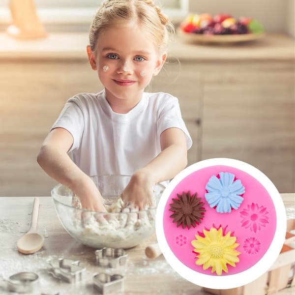 3D silikonblomstform for kaker, godteri, sjokolade og isbiter