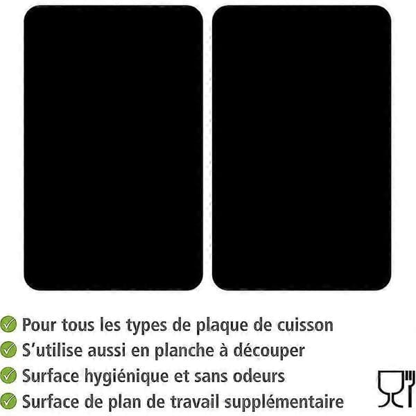 Spishällsskydd, glashällslock, 2-pack, härdat glas, 30x52 cm, svart.