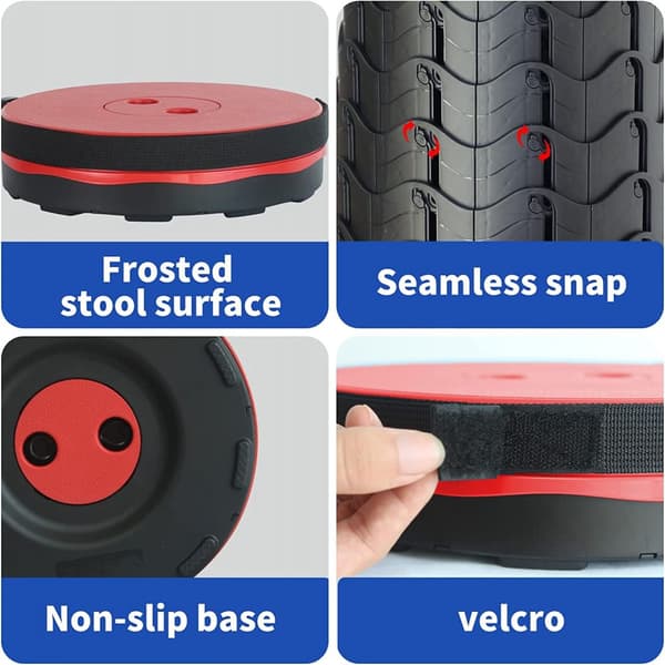 Heta Bärbara Pallen Fällbara Stolar, Fällstol för Camping med Justerbar Höjd och Lättviktig och Bärbar Design, Uppgraderad Fällpall