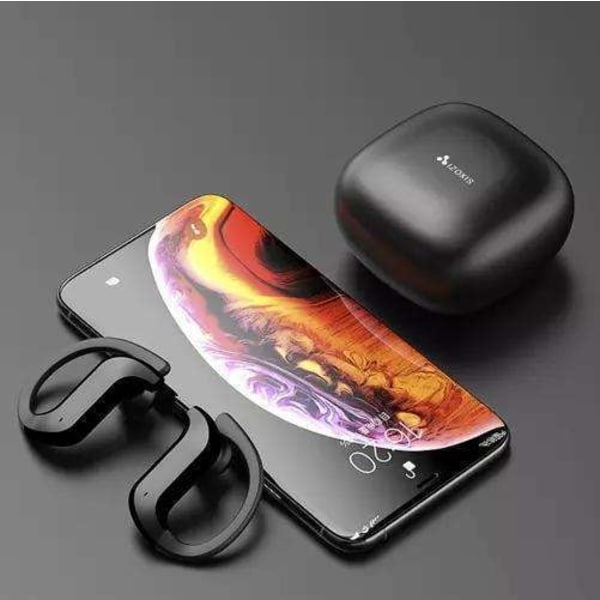 Huippusuositut 2025 langattomat nappikuulokkeet Powerbank-kotelolla Black Svart