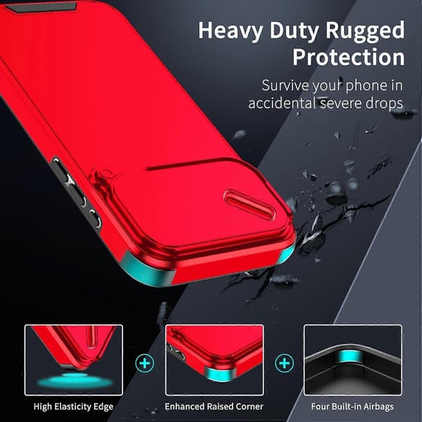 TPU + PC Puhelinkotelo Yhteensopiva iPhone 17 Pro-linglingin kanssa Red iPhone 17 Pro Max