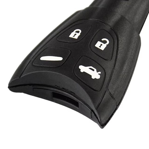 Påskerbjudanden! Högkvalitativt nyckelskal/larmbox med 4 knappar för Saab 9-3 & 9-5 Svart Black Svart