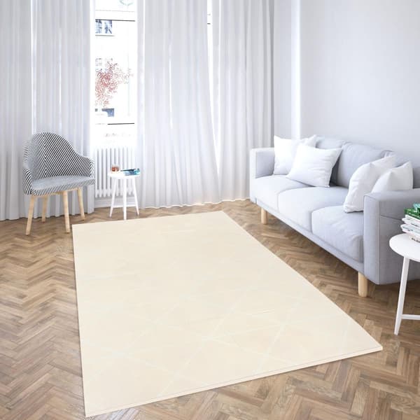 Dobbeltsidet foldbar skummåtte 180 x 120 x 1 cm - Charming Town/Sand Beige Charming Town