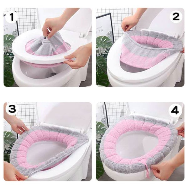 4-pack Varma Stretch Toalett Universal Tvättbar Toalettsitsdyna