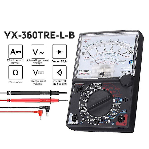 Påskrabatt! Högkvalitativ Dc & Ac Yx-360tr Analog Mätinstrument Multimeter Multitester Säkring Diodskydd