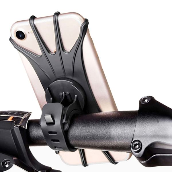 Universal telefonholder/cykelstyrbeslag (sort) black