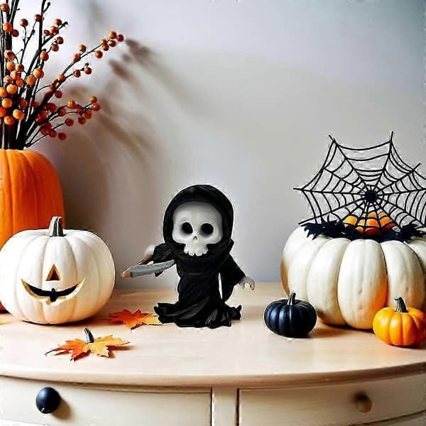 Bevegelig Ljåmann Figur Halloween Dekorasjon Ljåmann-lingling}