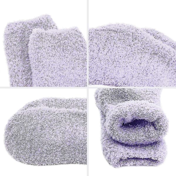 5 par dame varme superbløde plys hjemmesko sokker vinter fluffy mikrofiber crew-lingling}