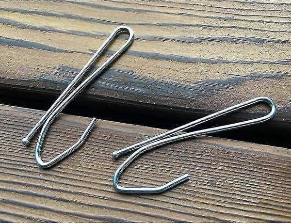 50-pak rustfri stål plisségardinkroge med dybe metalkroge