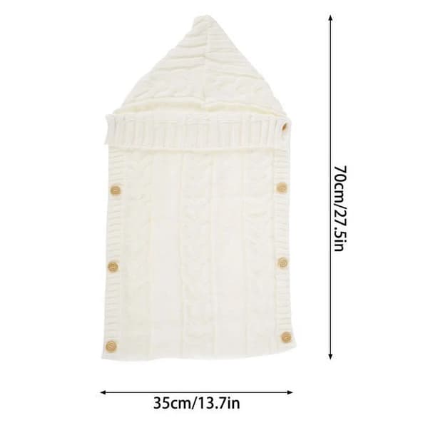 Nyfødte tepper, strikkede barnetepper, soveposer, vogntepper, soveposer White