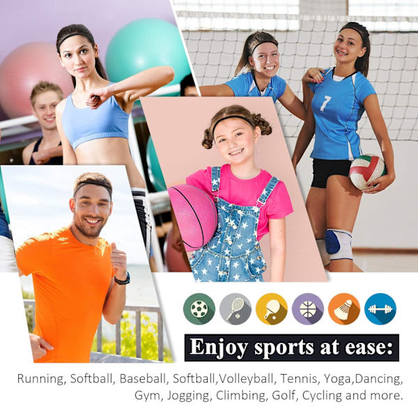4-pack elastiska sportpannband, halkfria och förtjockade.