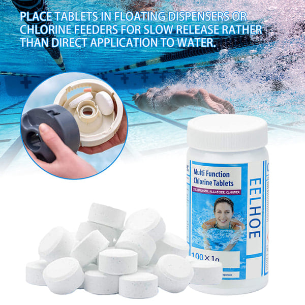 Heta 2025 100st Poolrengöring Klortabletter Multifunktion Al Vit one size