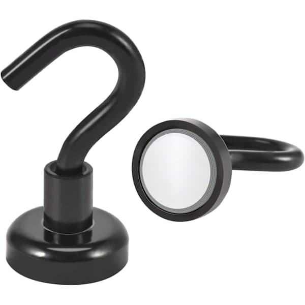 Magnetisk krog, 10 neodymmagneter, 16 mm stærk magnetisk krog, super stærk magnet med krog (sort)