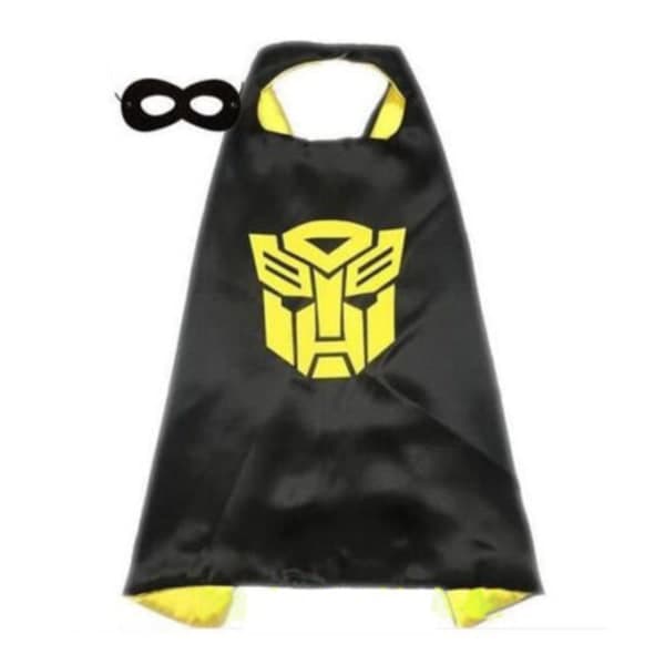 Superhelte Cosplay Kappe + Øjenmaske til Børn, Sort Transformers Kappe + Øjenmaske #7