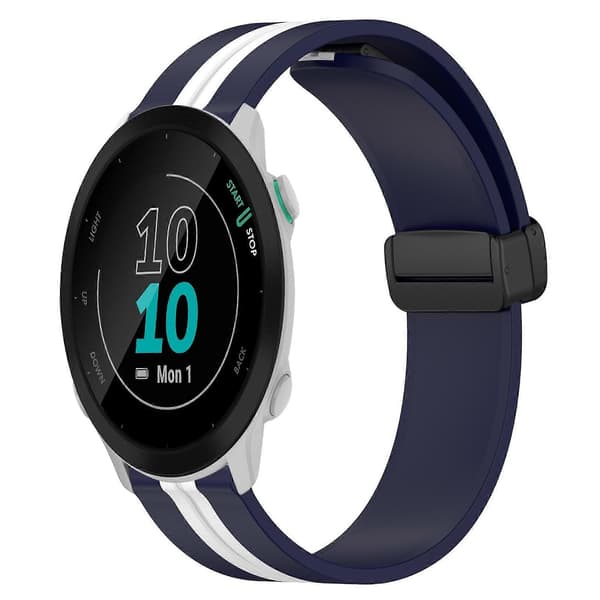 Silikonarmband för Garmin Forerunner 55-lingling} Midnight Blue White