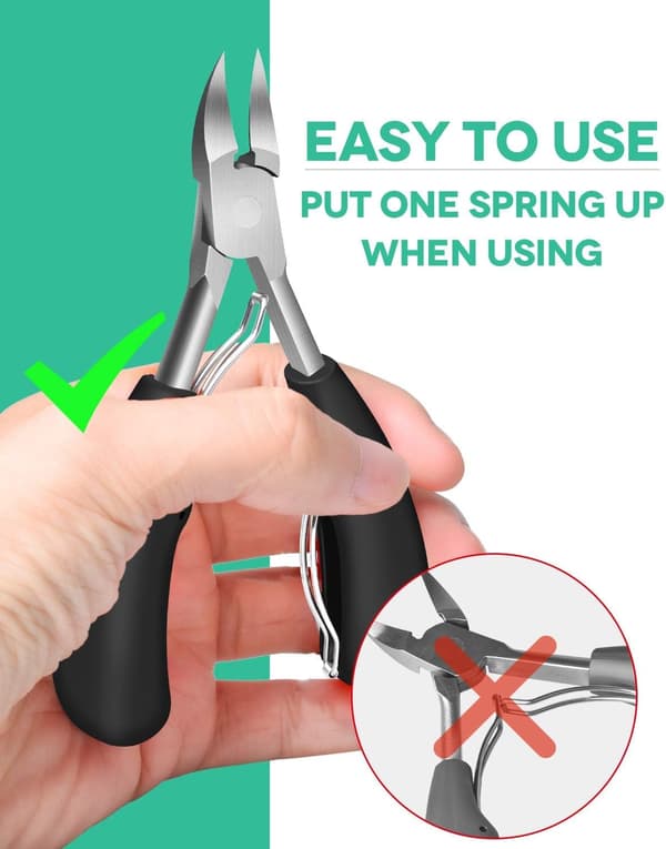 Black Podiatrist-Grade Nail Clipper, Extra Sharp, Suitable for Thick Nails.