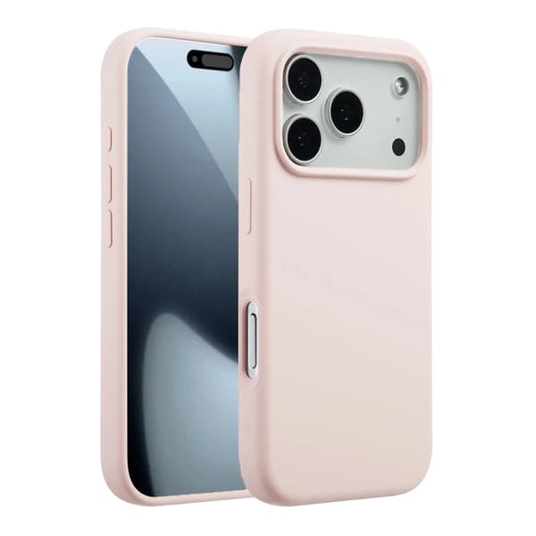 Kompatibel med iPhone 17 Pro Max - Silikonmateriale, med MagSafe magnetisk funksjon, lys rosa.