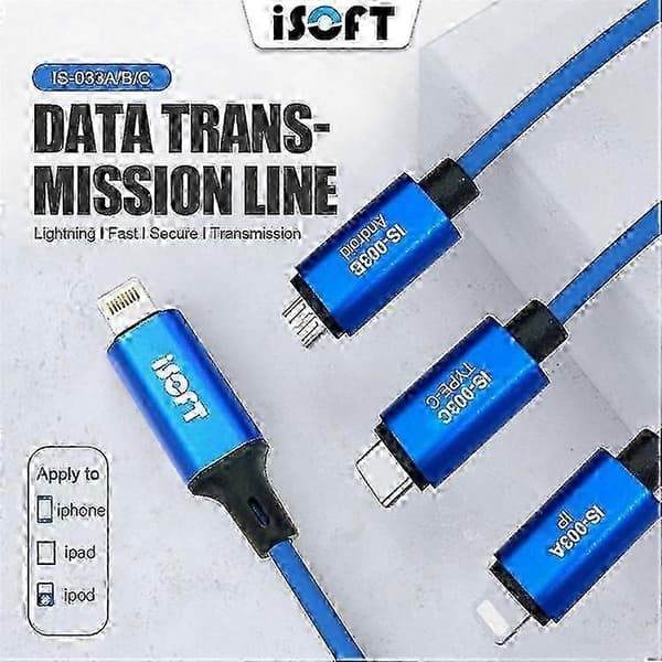 ISOFT IS-003B Lightning til Micro USB-kabel for hurtiglading og datasynkronisering-lingling}