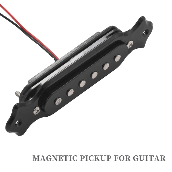 Magnetisk akustisk pickup för gitarr Svart