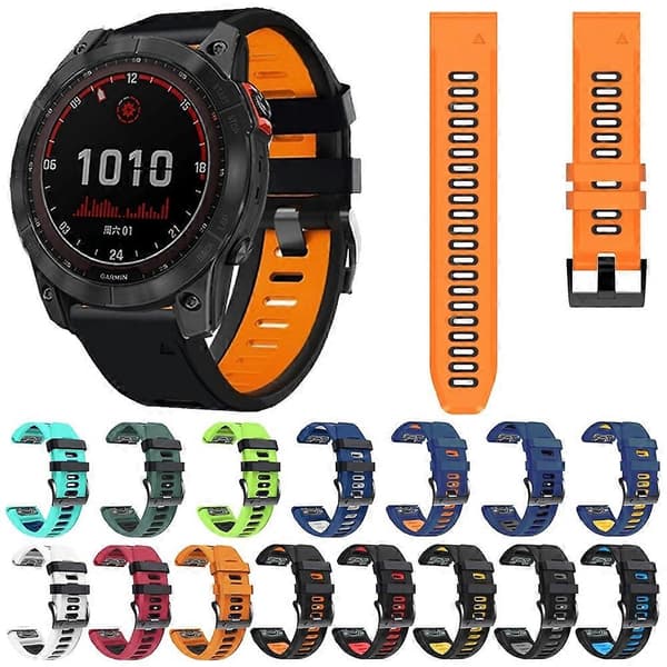 Silikone Urrem Til Garmin Fenix 5-lingling} Black Grey