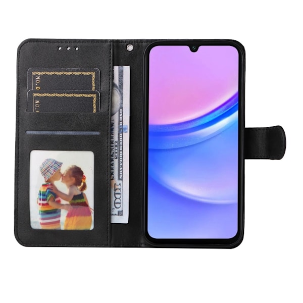 Hot 2025 Samsung A16 PU Læder Wallet Case - Flere Farver Black Svart