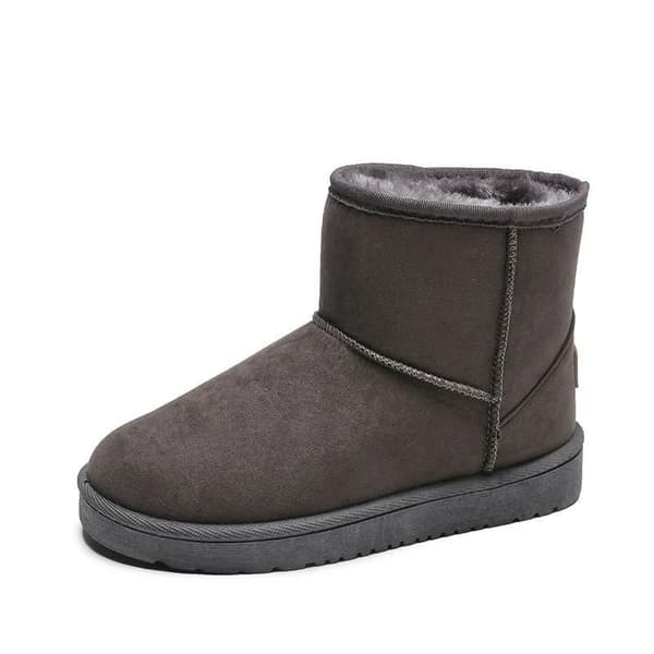 Varme vinterstøvler for kvinner, bomullsoverdel, flat, kort stil, nytt grått design. gray 41