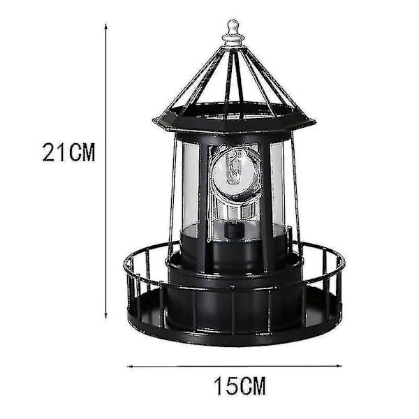 Ny produktkampanj! Högkvalitativ solcellsdriven LED-fyr, 360 graders roterande trädgårdslampa