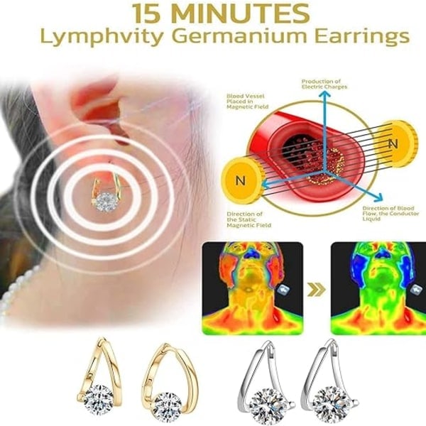 2 par Örhängen, Lymfatiska Örhängen Germanium Örhängen Lymfatisk Dränering Örhängen Smycken Presenter till Kvinnor