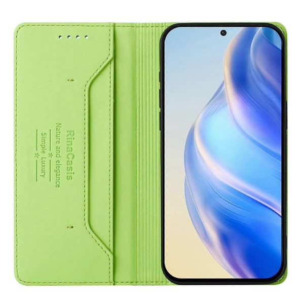 Magnetiskt läderfodral kompatibelt med Oukitel C35-lingling} Grass Green