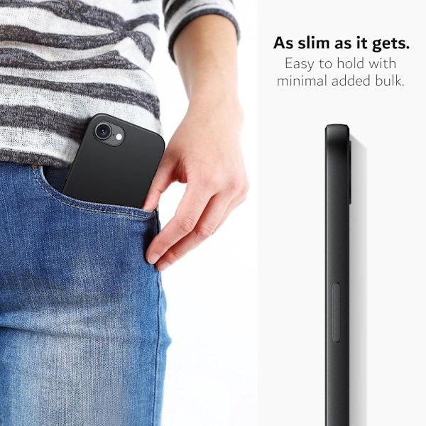 Kuuma 2025 iPhone 16e Mattamusta Erittäin Ohut TPU-kuori - Musta Black Svart