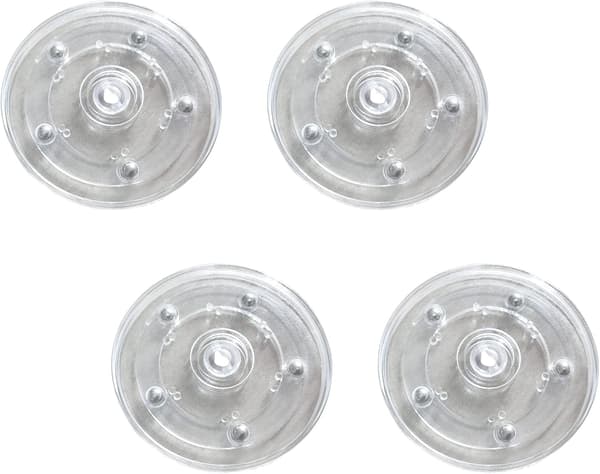 Fire 75 mm klare roterende plastbrett med roterende baser