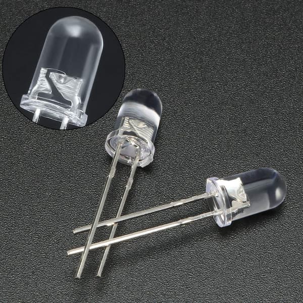 200 5mm hvide LED'er, runde, transparente, 3-3,4 volt, 20mA, ultra-lysstærk LED-lys.