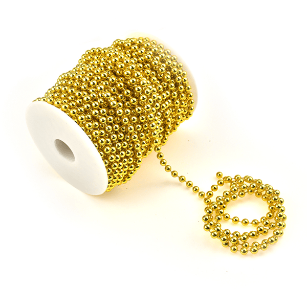 Perlebånd til håndværk, garn til kranse af kunstige perler, dekorationer til bryllupsfester (jul). gold