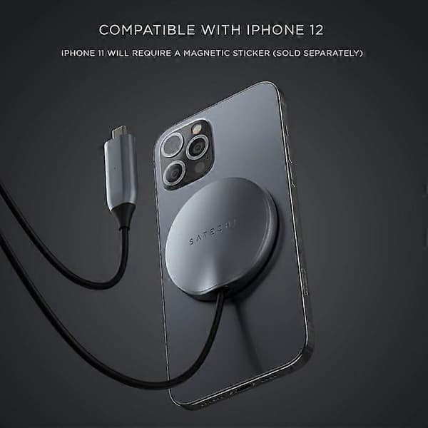 Magnetisk opladerkabel - SATECHI - USB-C - Kompatibel med iPhone 12 - 7,5W - Sort-lingende}