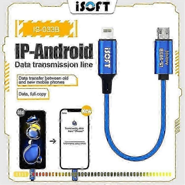ISOFT IS-003B Lightning til Micro USB-kabel for hurtiglading og datasynkronisering-lingling}