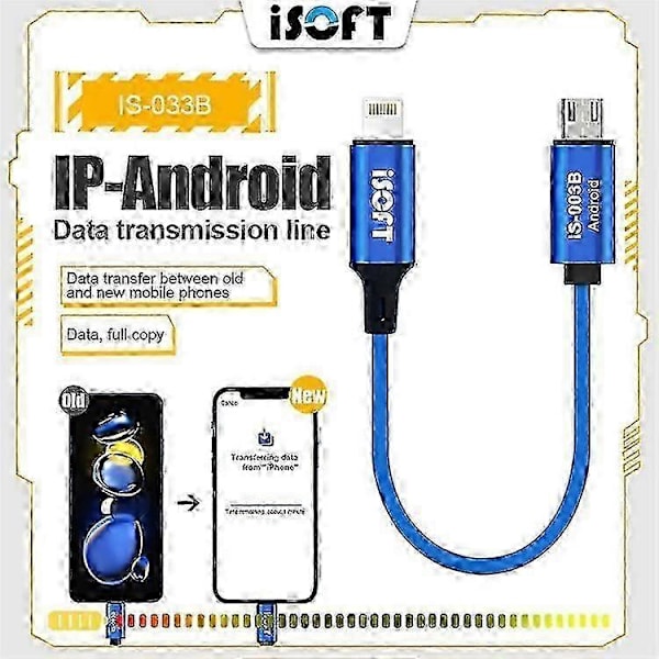 ISOFT IS-003B Lightning til Micro USB-kabel til hurtig opladning og datasynkronisering-lingling}