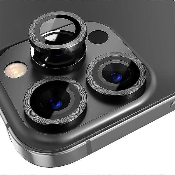 Kompatibel med iPhone 15 Pro kameralinsebeskyttere-lingling} Multicolor Black
